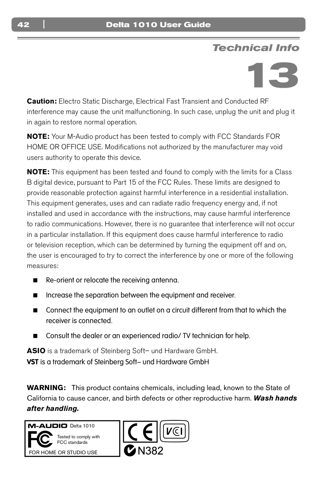 M-Audio DELTA 1010 manual Technical Info 