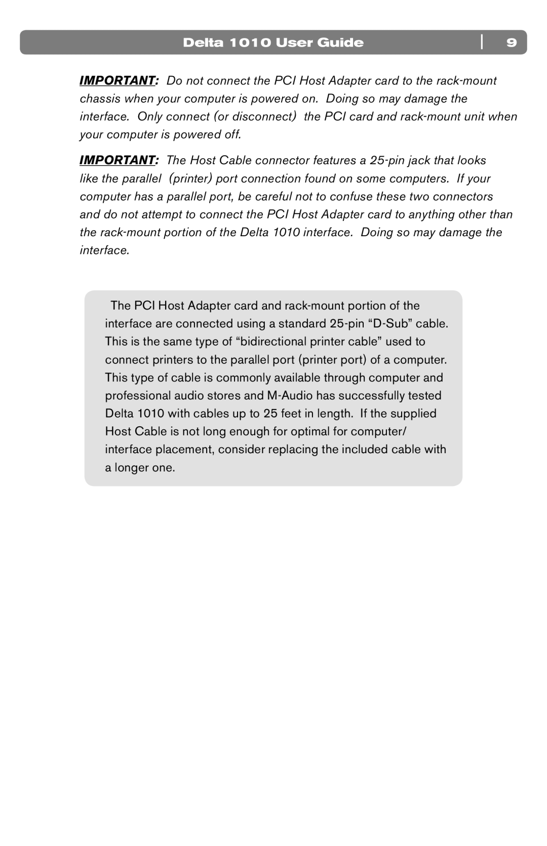 M-Audio DELTA 1010 manual Delta 1010 User Guide 