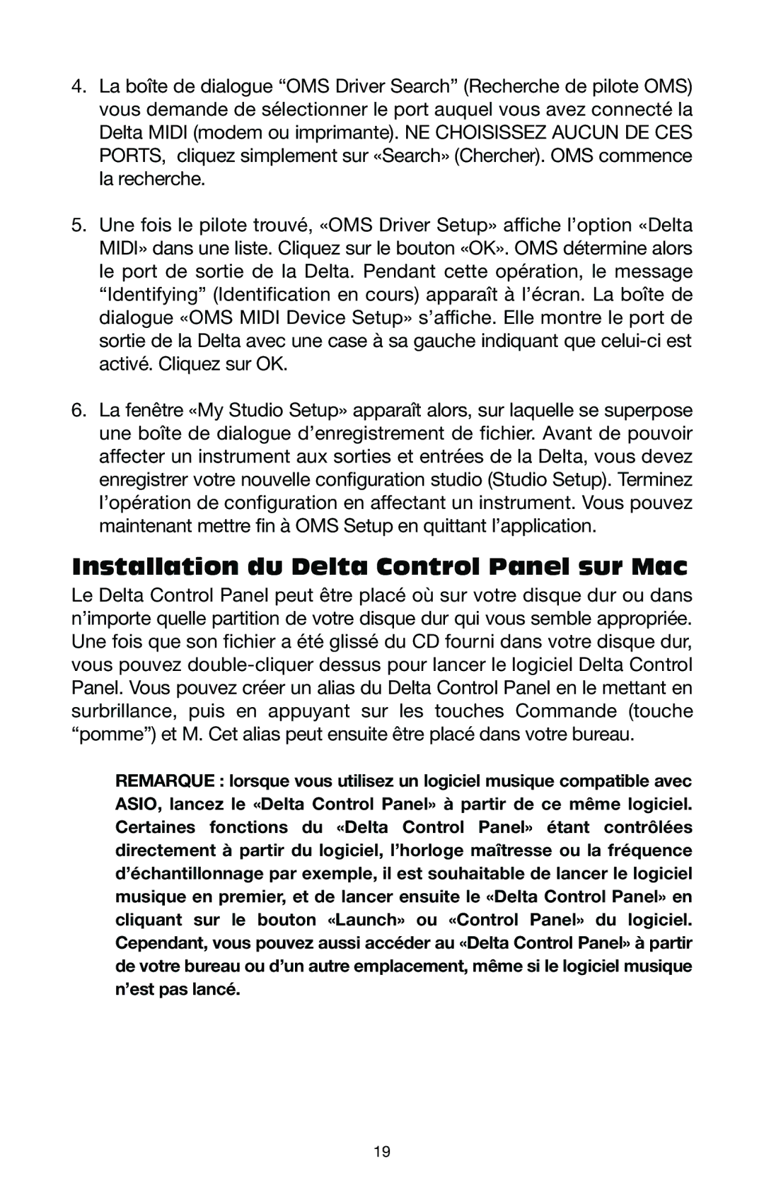 M-Audio DELTA 1010LT manual Installation du Delta Control Panel sur Mac 