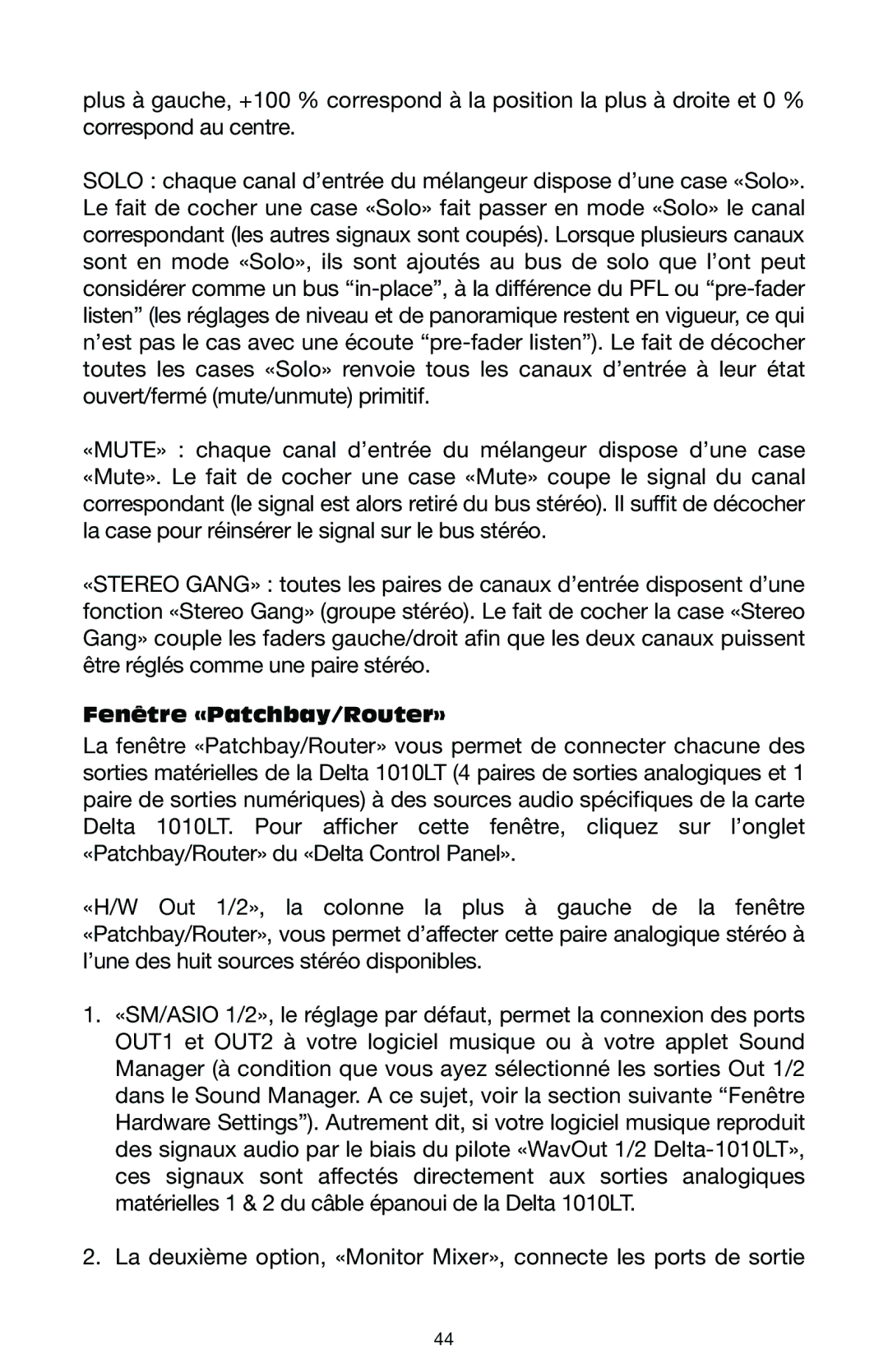 M-Audio DELTA 1010LT manual Fenêtre «Patchbay/Router» 