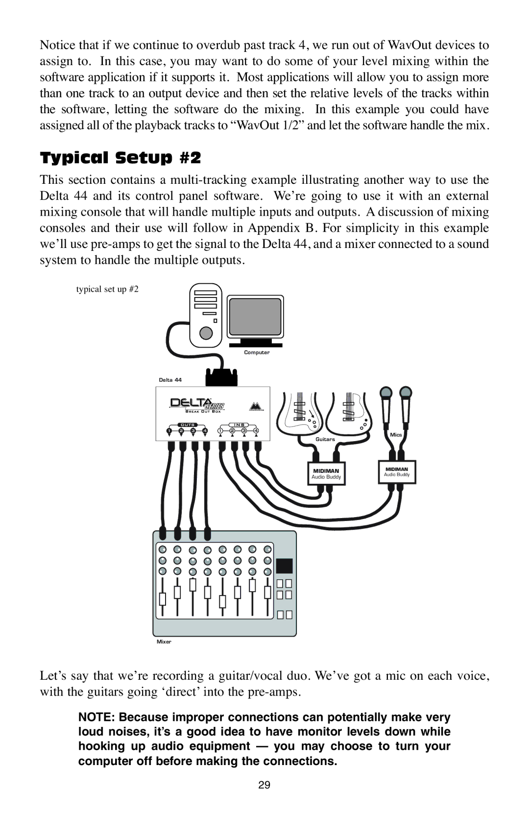 M-Audio Delta 44 specifications Typical Setup #2 