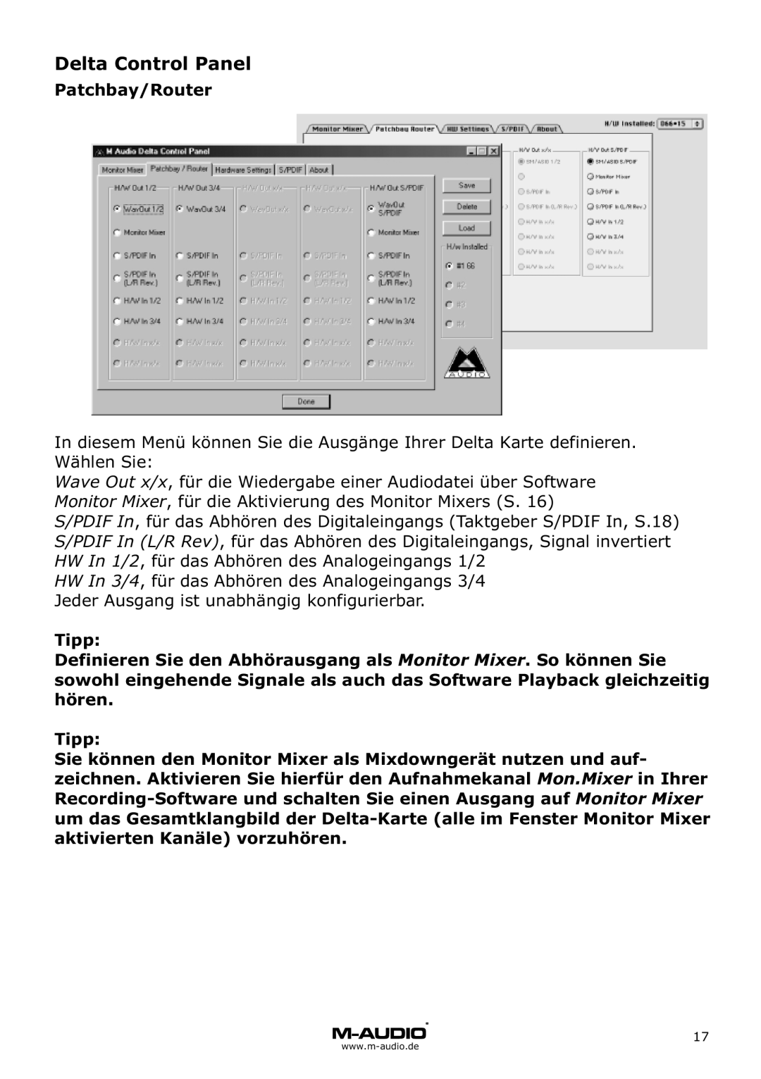 M-Audio Delta 66 manual Patchbay/Router 