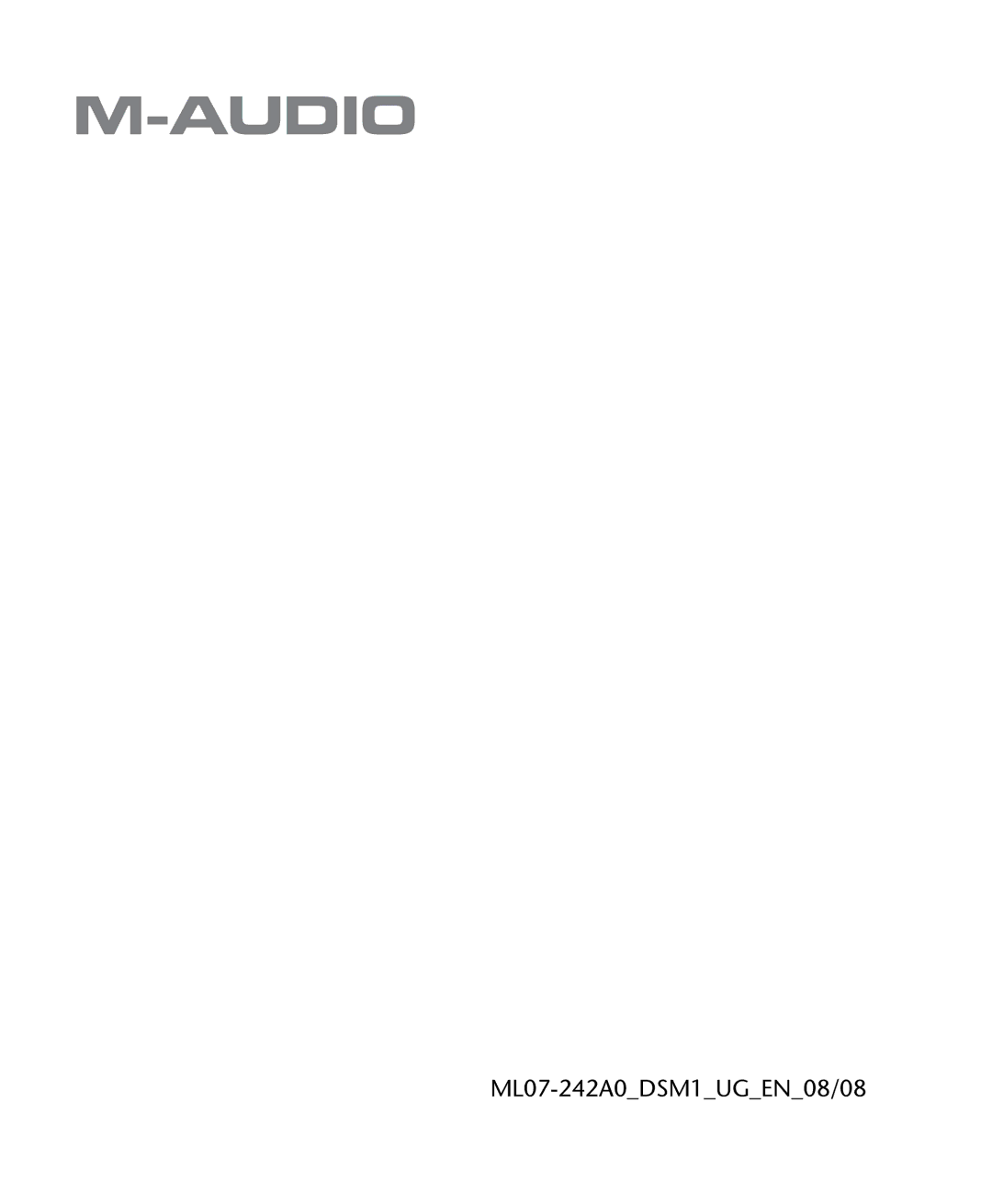 M-Audio manual ML07-242A0DSM1UGEN08/08 