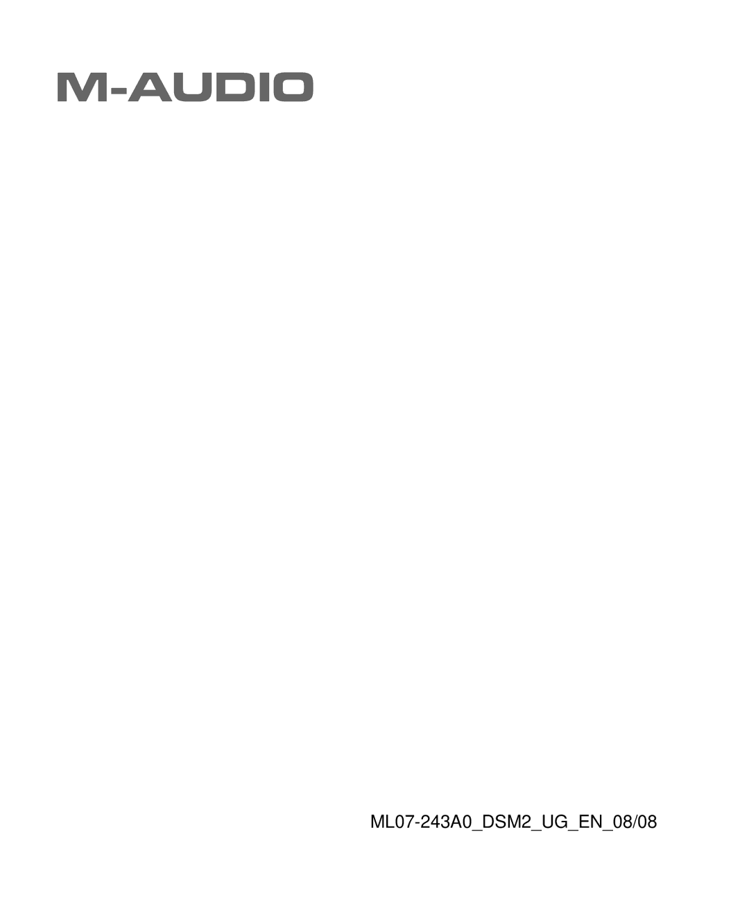 M-Audio manual ML07-243A0DSM2UGEN08/08 