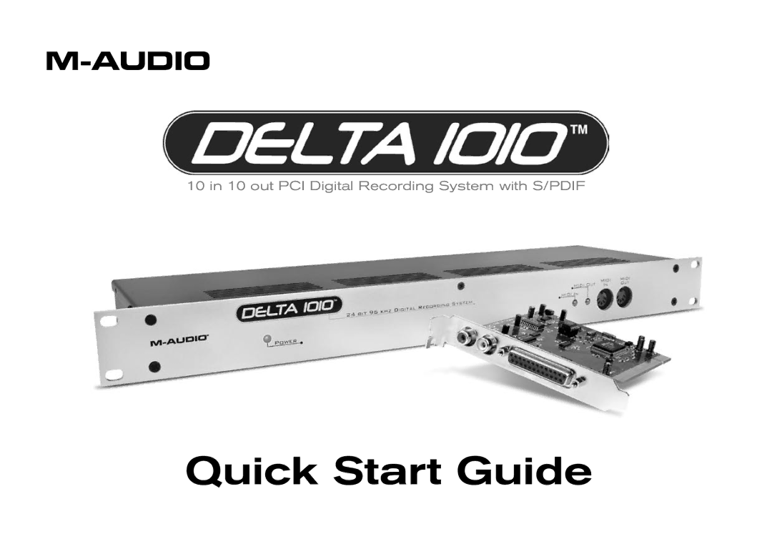 M-Audio DVR quick start Quick Start Guide 