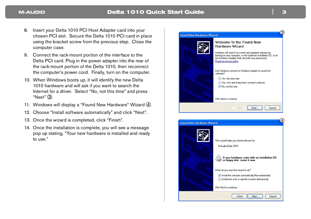 M-Audio DVR quick start Delta 1010 Quick Start Guide 