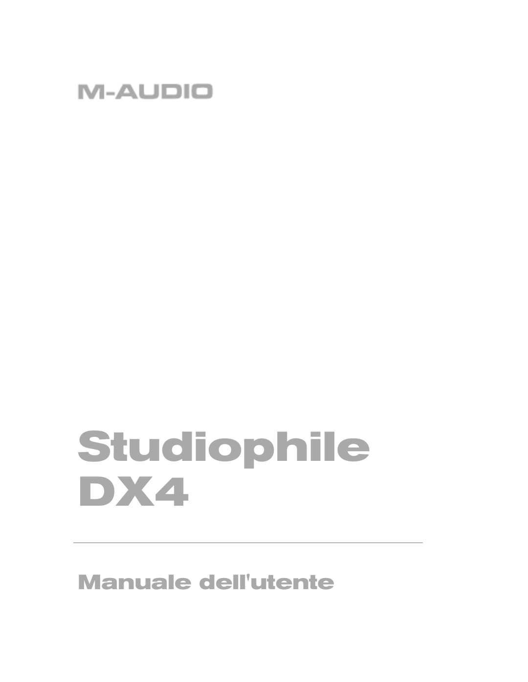 M-Audio manual Studiophile DX4 