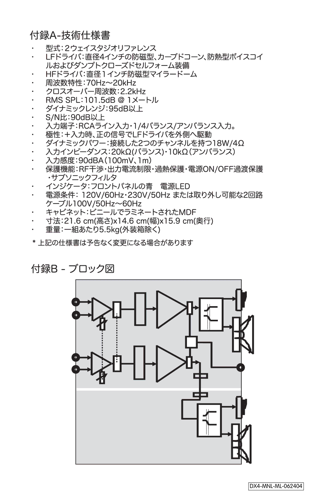 M-Audio DX4 manual Right Speaker 