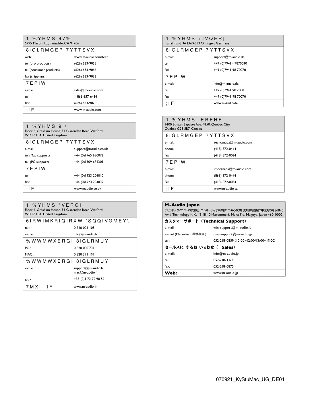 M-Audio Electronic Keyboard manual 070921KyStuMacUGDE01 