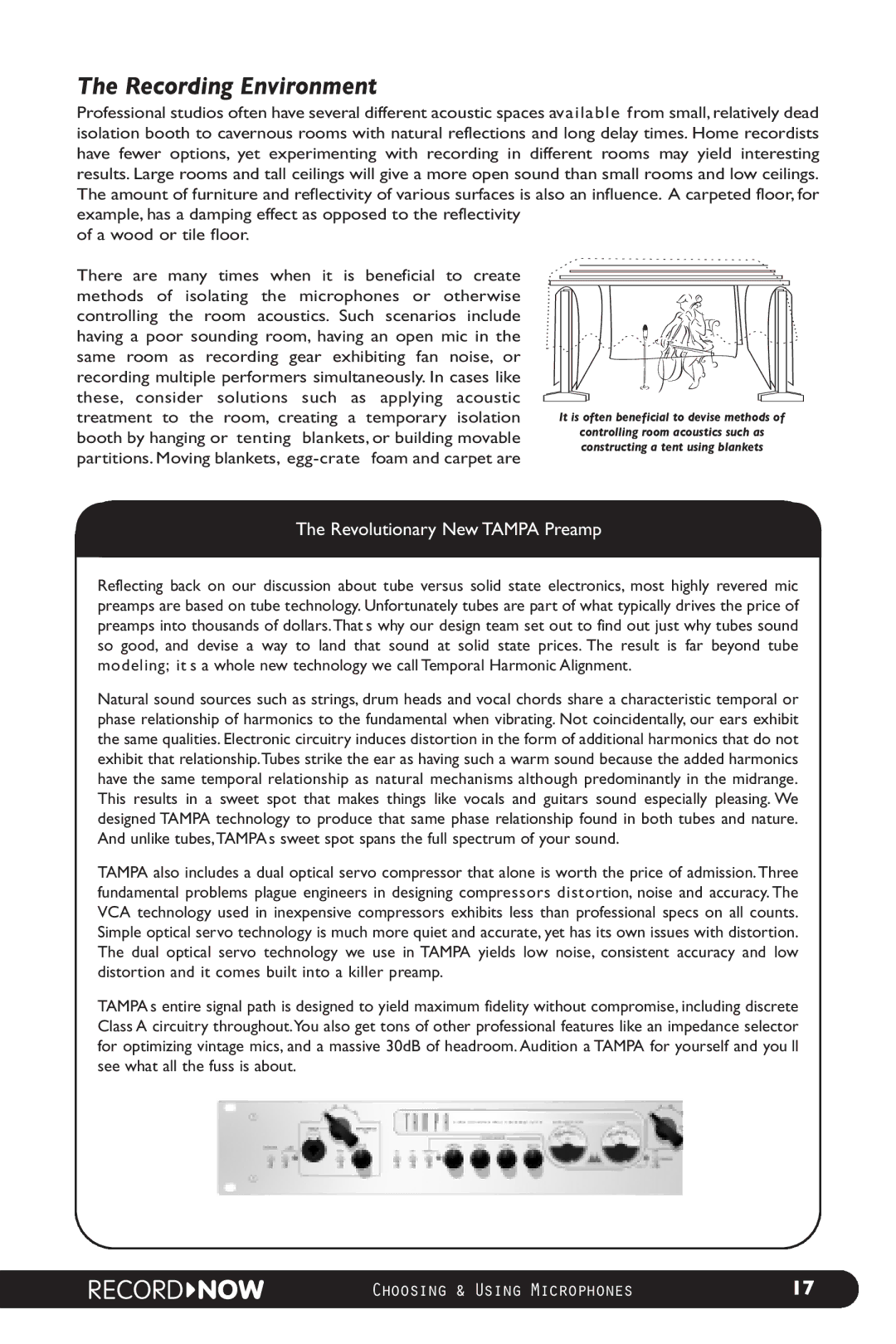 M-Audio Microphone manual Recording Environment, Revolutionary New Tampa Preamp 