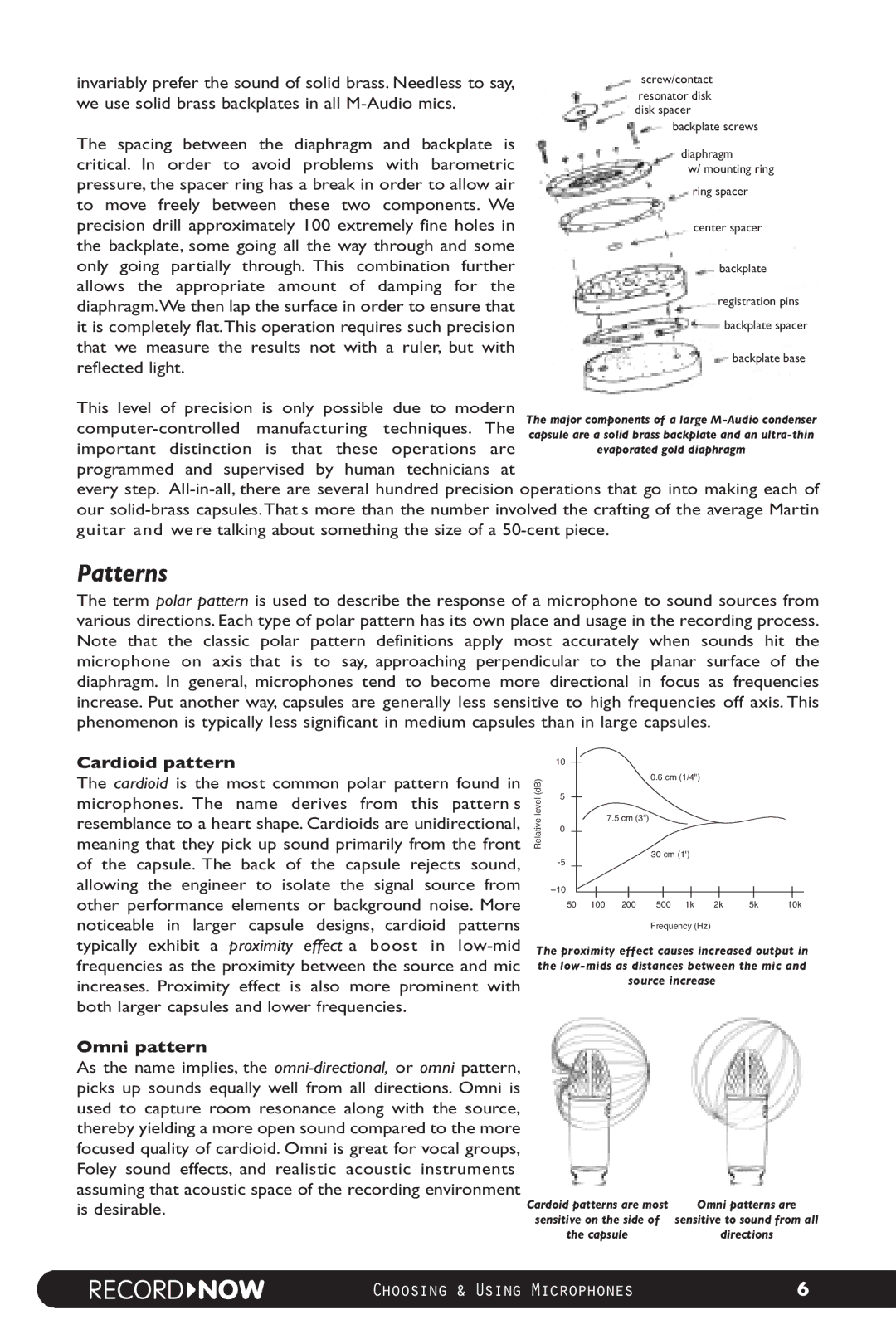 M-Audio Microphone manual Patterns, Cardioid pattern 