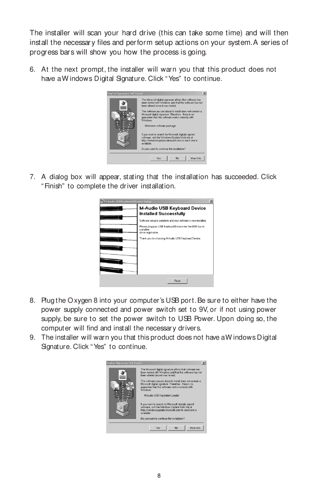 M-Audio OXYGEN 8, OXY8_050503 specifications 