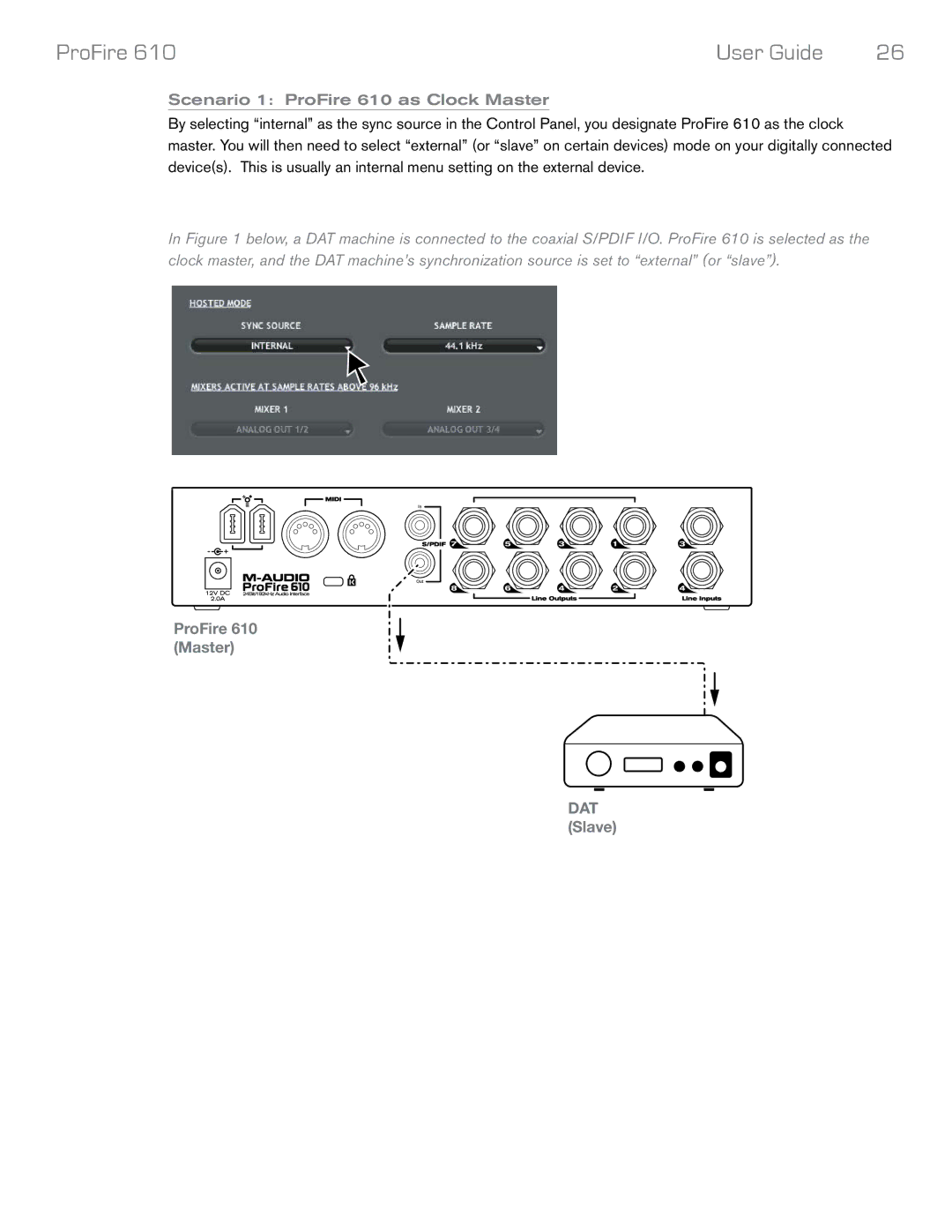 M-Audio Profire 610 manual Scenario 1 ProFire 610 as Clock Master 