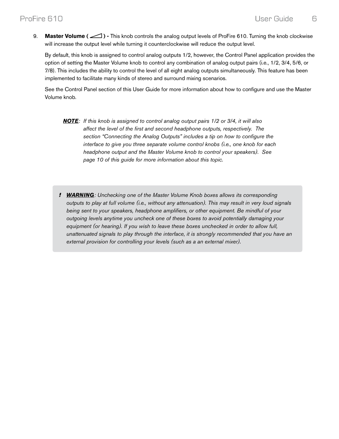 M-Audio Profire 610 manual ProFire User Guide 