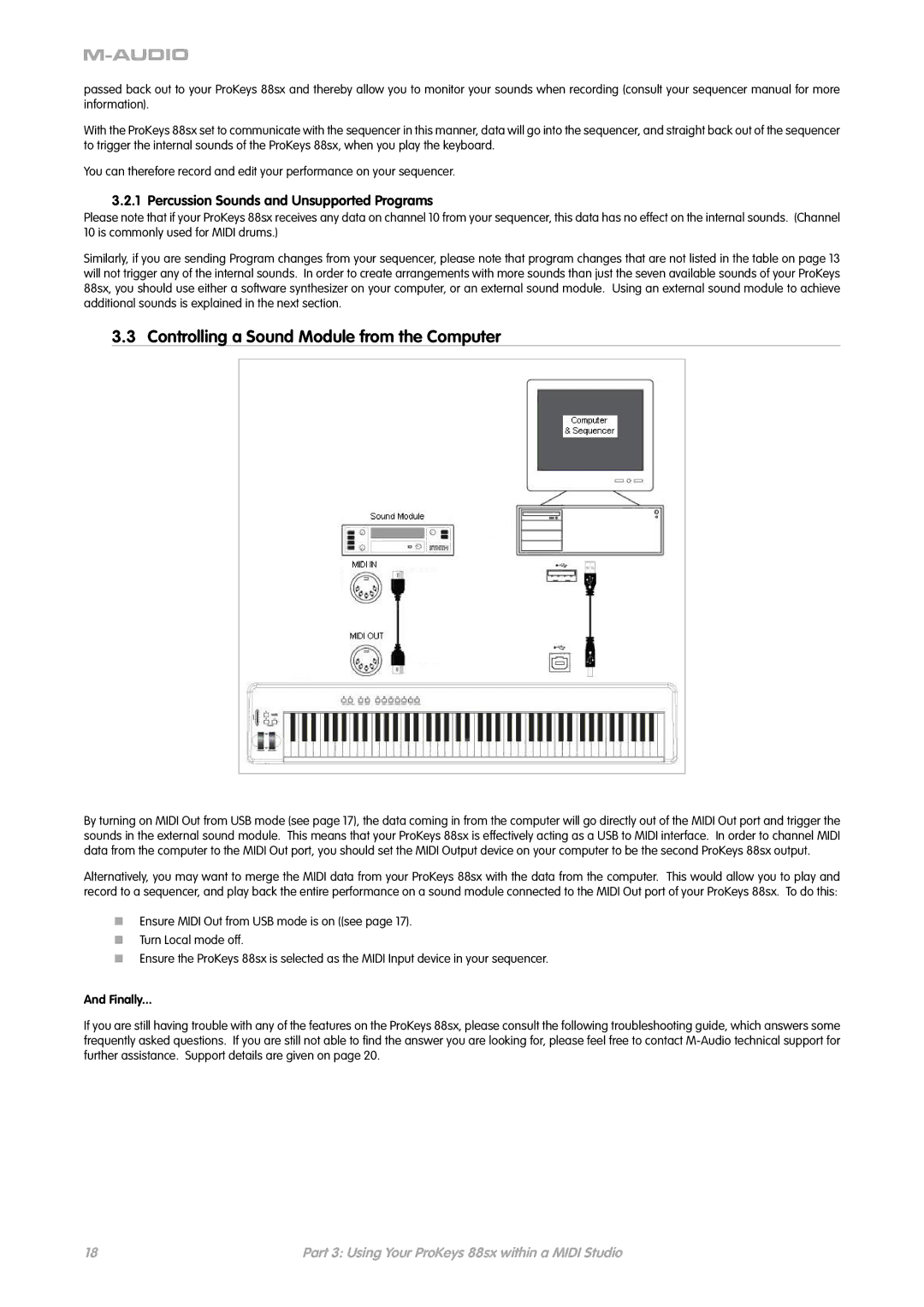 M-Audio ProKeys 88sx Controlling a Sound Module from the Computer, Percussion Sounds and Unsupported Programs, Finally 