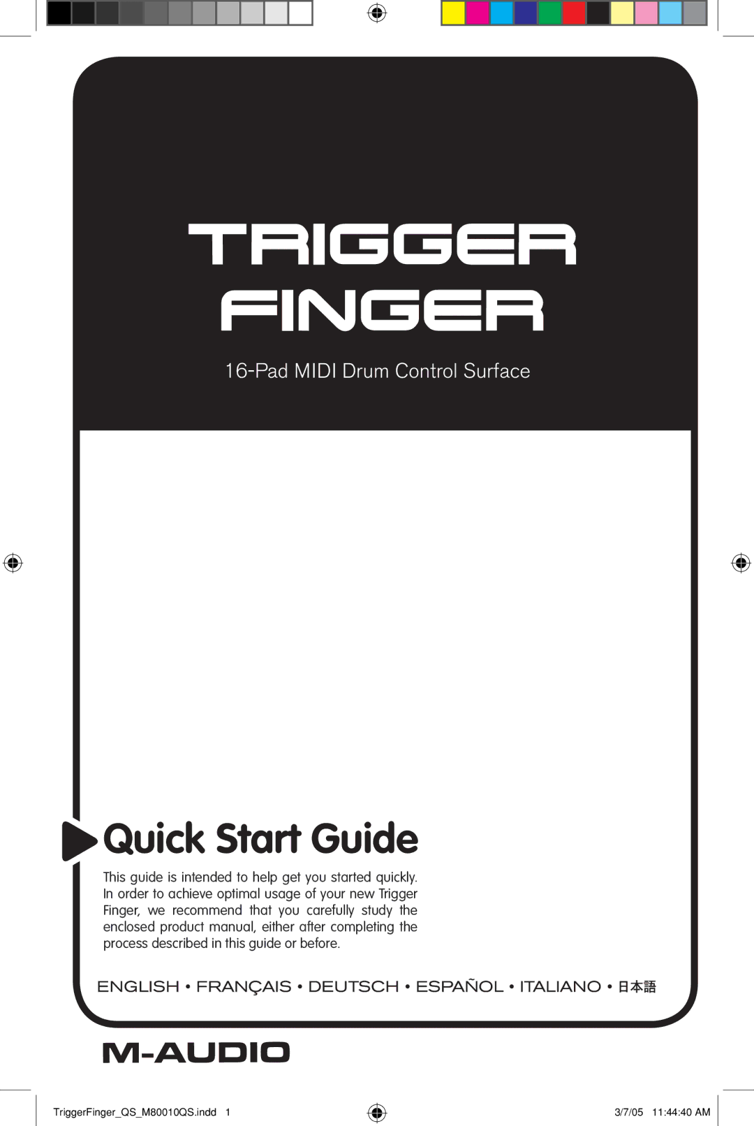 M-Audio QS_M80010QS quick start Trigger Finger 