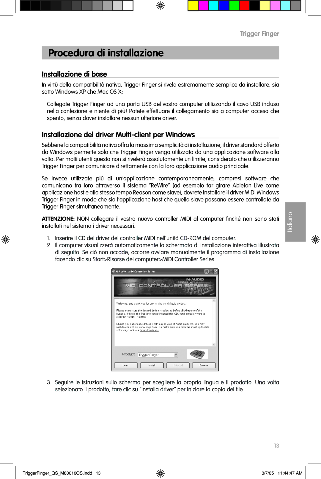 M-Audio QS_M80010QS Procedura di installazione, Installazione di base, Installazione del driver Multi-client per Windows 