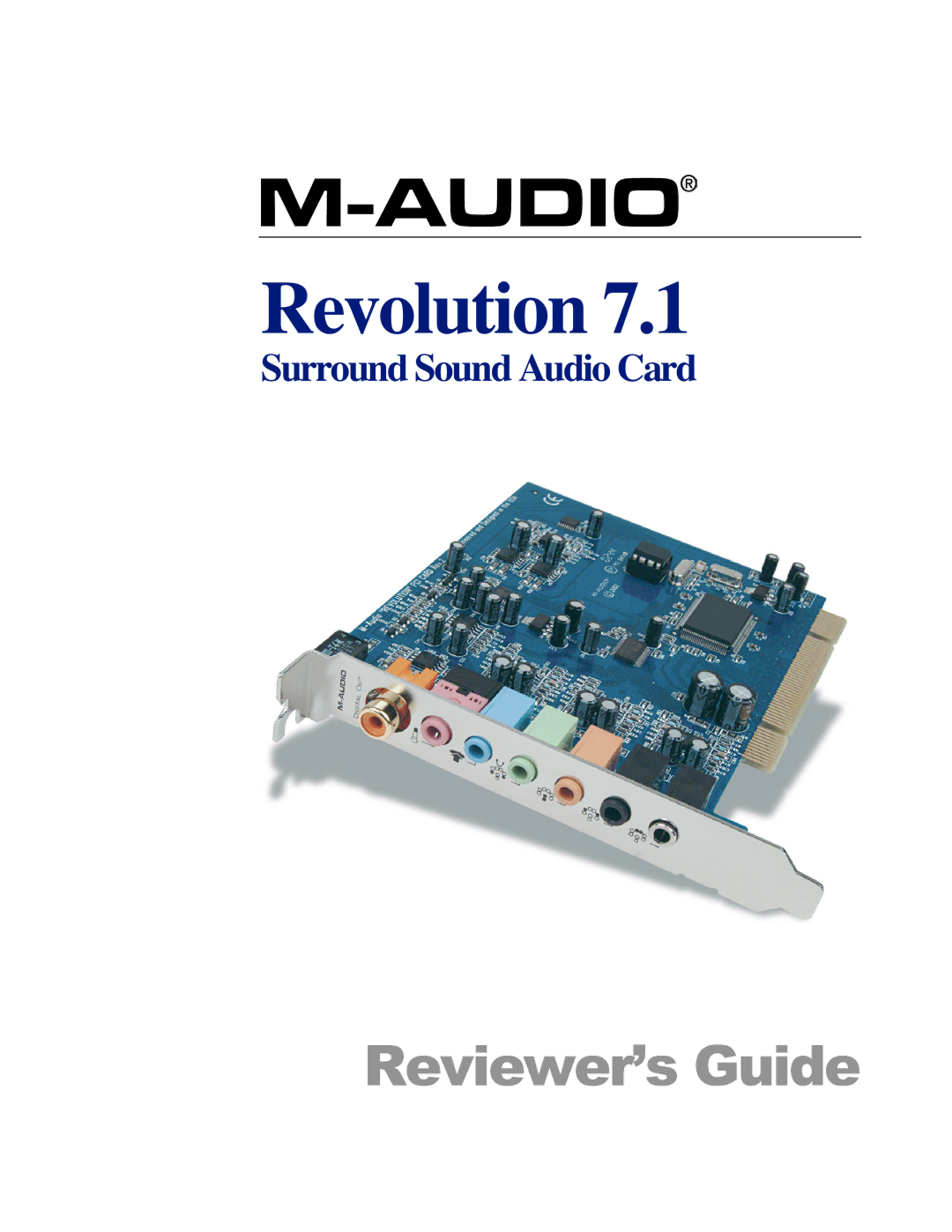 M-Audio Revolution 7.1 manual 