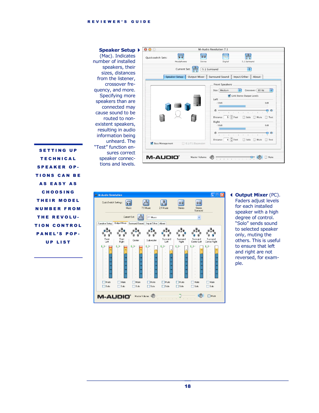 M-Audio Revolution 7.1 manual L I S T 