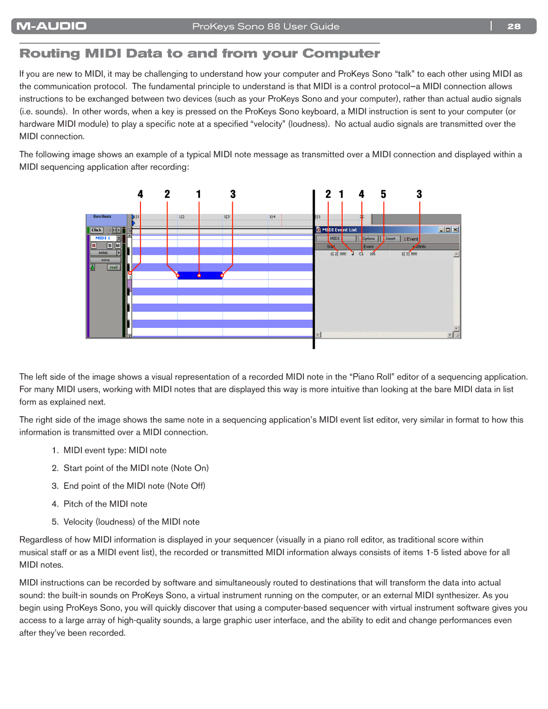 M-Audio SONO 88 manual Routing Midi Data to and from your Computer 