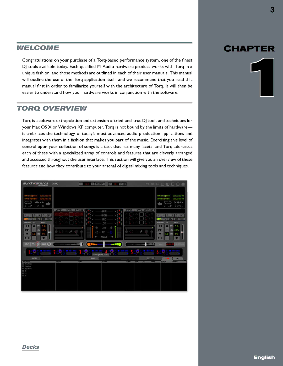 M-Audio manual Welcome Torq Overview, Decks 