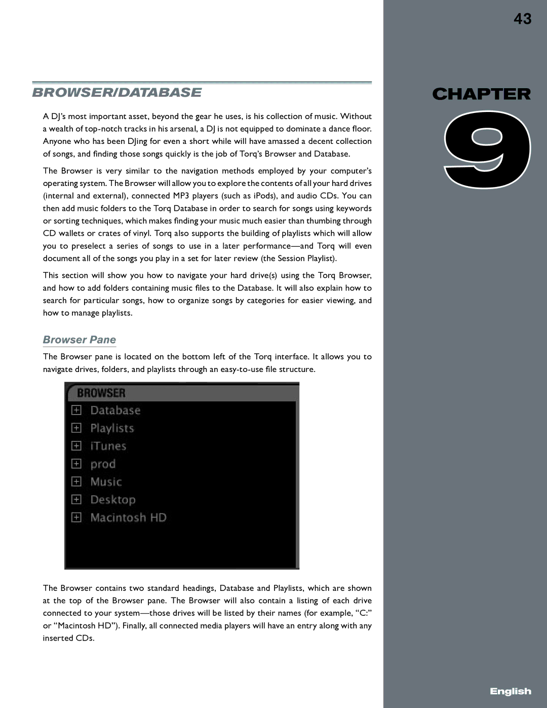 M-Audio Torq manual Browser/Database, Browser Pane 