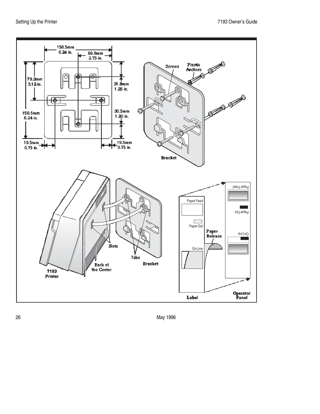 M-S Cash Drawer 7193 manual Bracket 