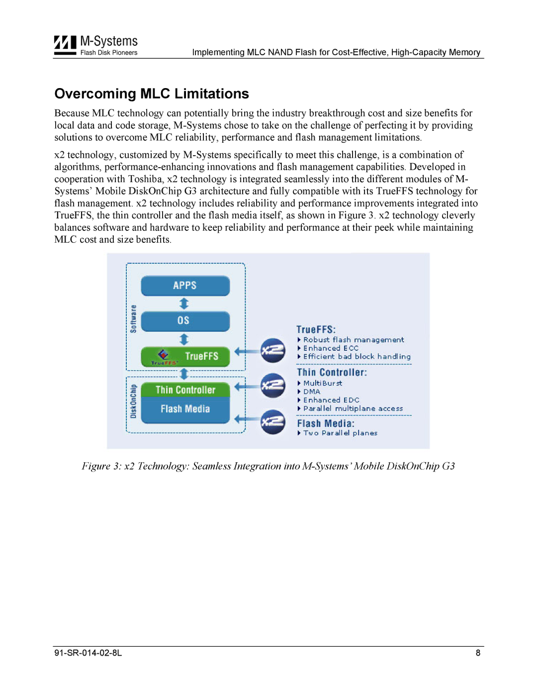 M-Systems Flash Disk Pioneers Flash Memory manual Overcoming MLC Limitations 