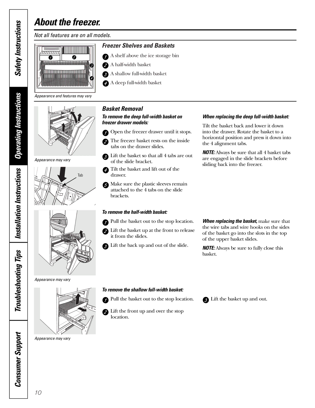 Mabe Canada 25, 21 About the freezer, Safety Instructions, Tips Installation Instructions Operating Instructions 