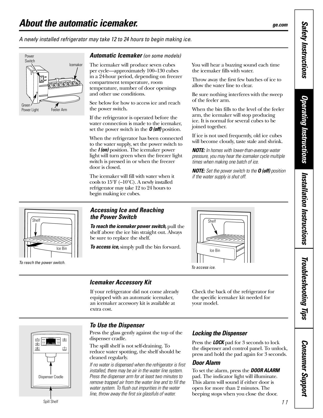 Mabe Canada 21, 25 installation instructions About the automatic icemaker, Instructions Operating Instructions Installation 