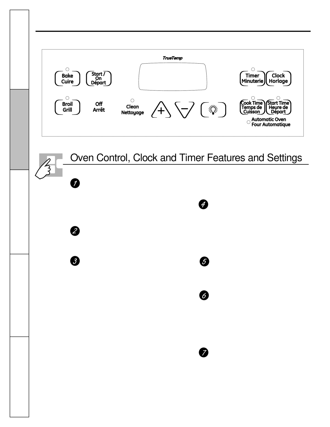 Mabe Canada JCBP620 Touch this pad to select the bake function, Must be touched to start any cooking or cleaning function 