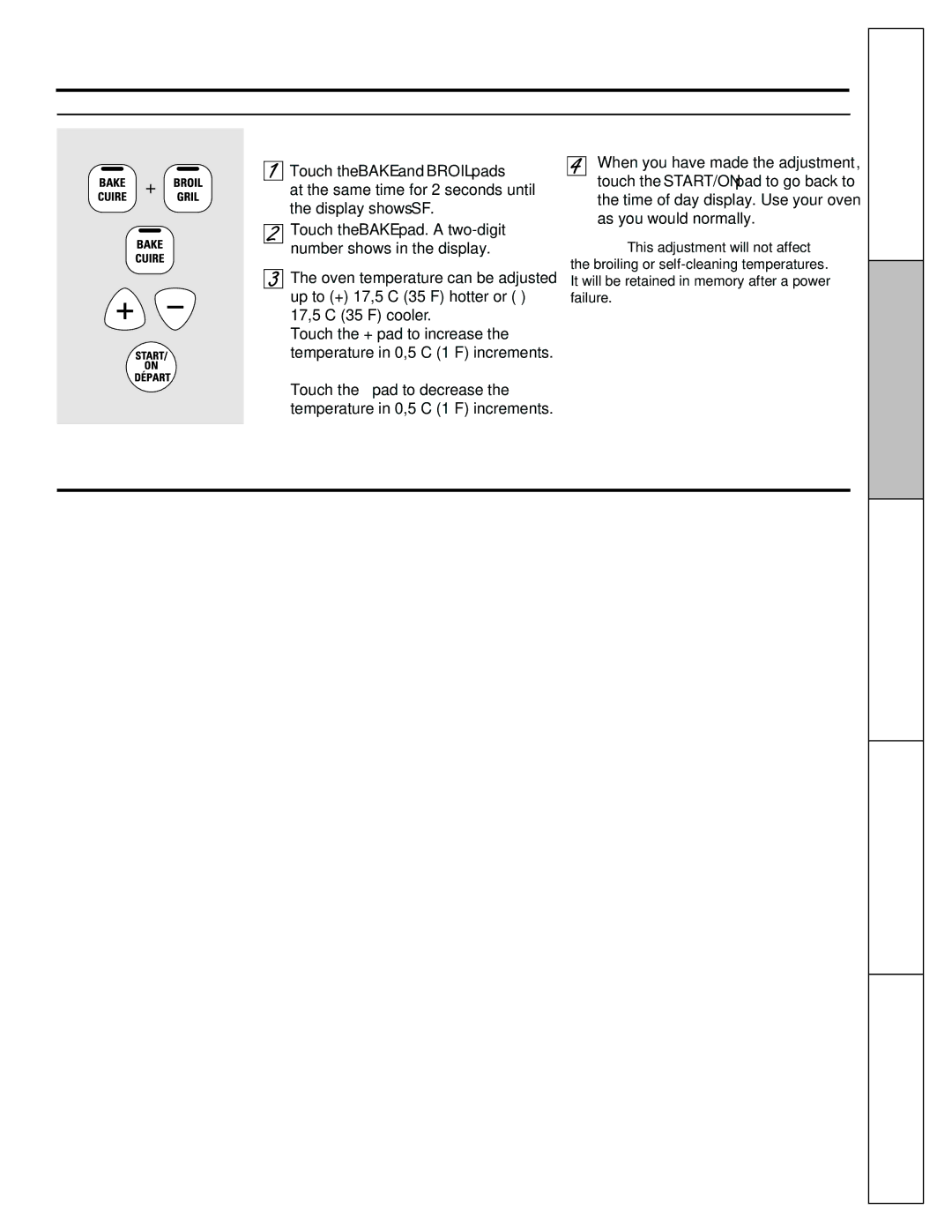 Mabe Canada JCBP630 manual Adjust the oven thermostat Easy to do yourself, Type of margarine will affect baking performance 