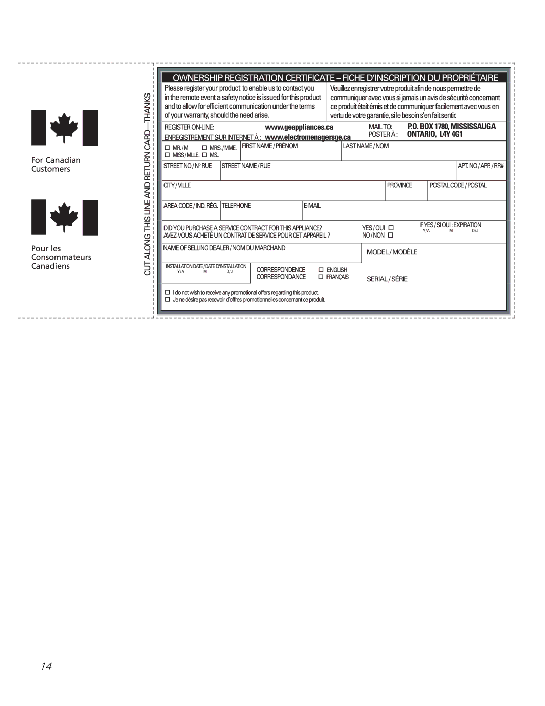 Mabe Canada JCP346 owner manual 