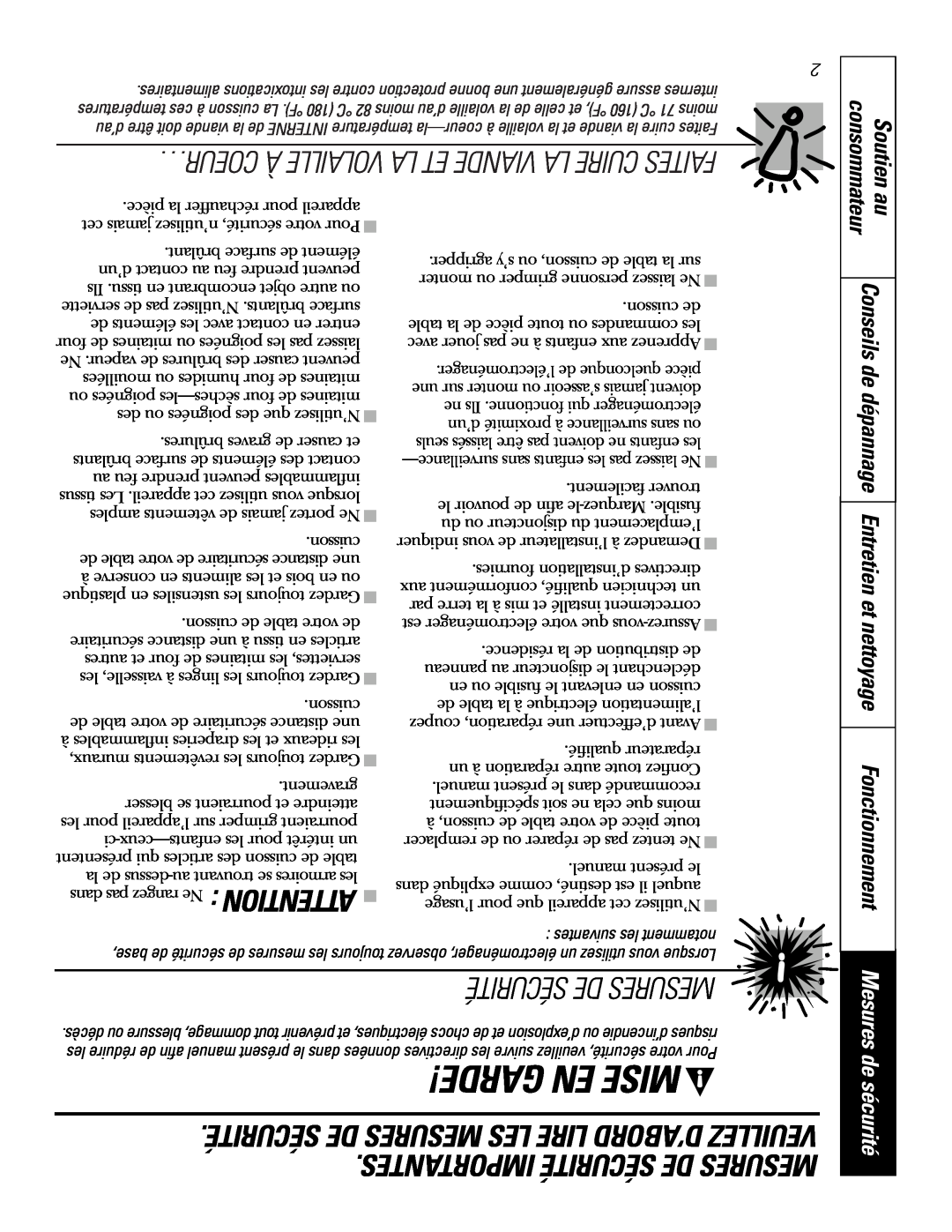 Mabe Canada JCP346 owner manual …Coeur À Volaille La Et Viande La Cuire Faites, Sécurité De Mesures, consommateur, Soutien 
