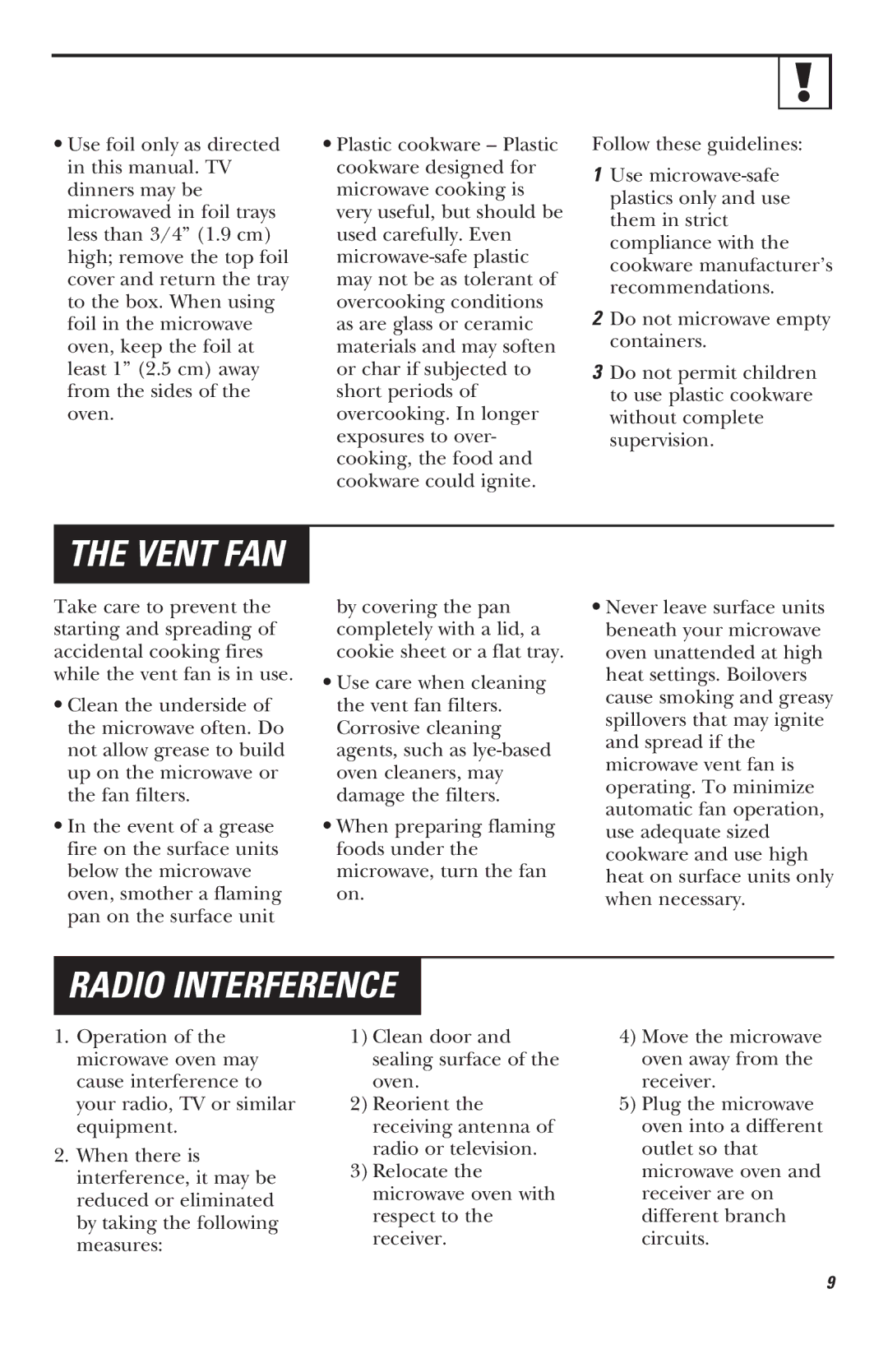 Mabe Canada JVM1625, JVM1635, JVM1630, JVM1620 owner manual Radio Interference 