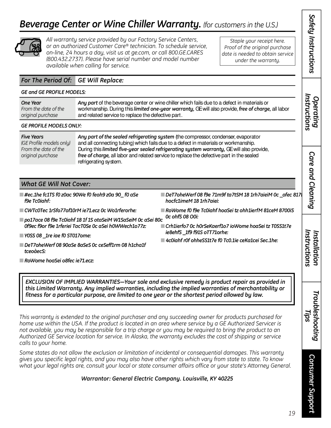 Mabe Canada PCR06WATSS, PCR06BATSS installation instructions Instructions Installation, Safety Instructions, Care, Cleaning 