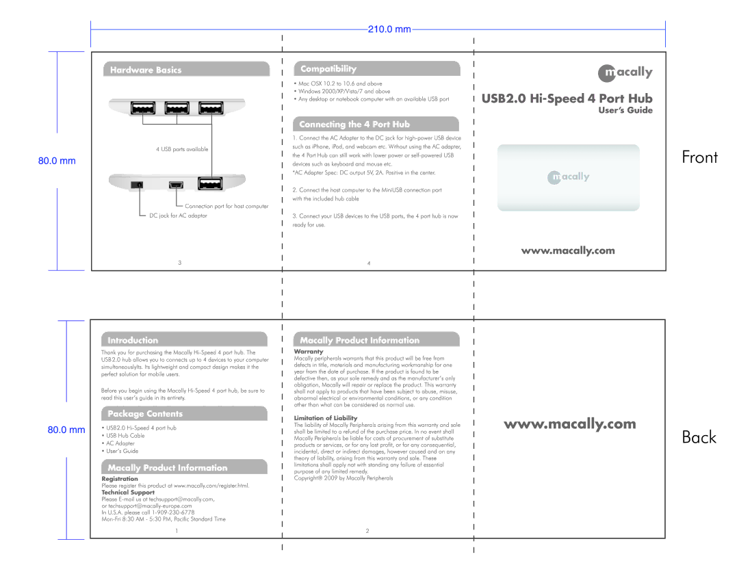 Macally 4PORTHUB manual 