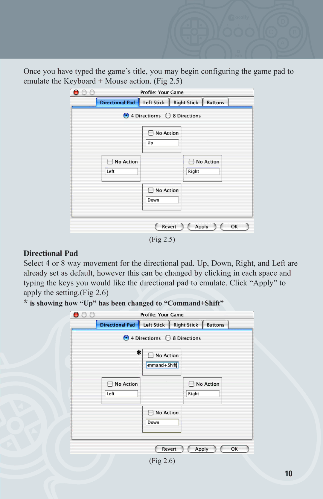 Macally OS X user manual Directional Pad, Apply the setting.Fig 