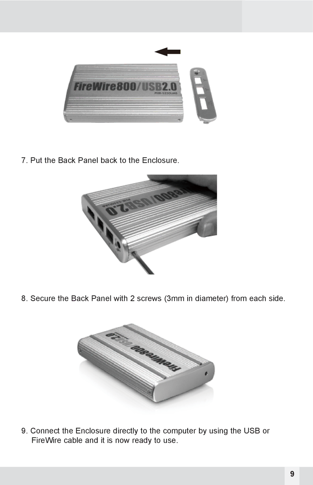 Macally PHR-S250UAB, IEEE 1394A, IEEE 1394B user manual 