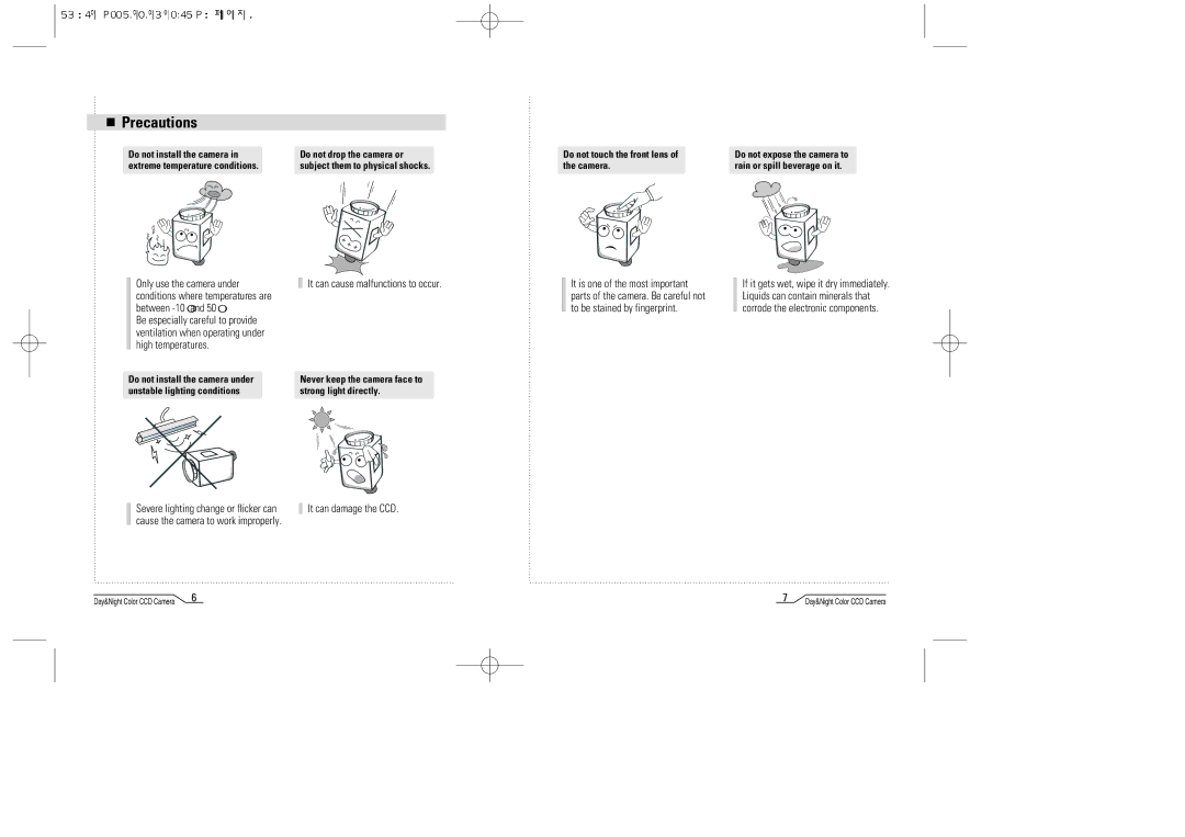 Mace CAM91 manual Precautions, To be stained by fingerprint 