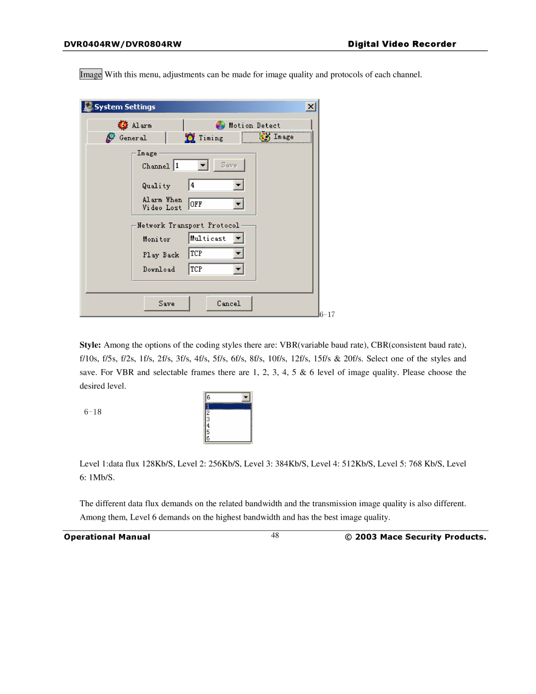 Mace DVR1604RW, DVR0404RW, DVR0804RW manual 