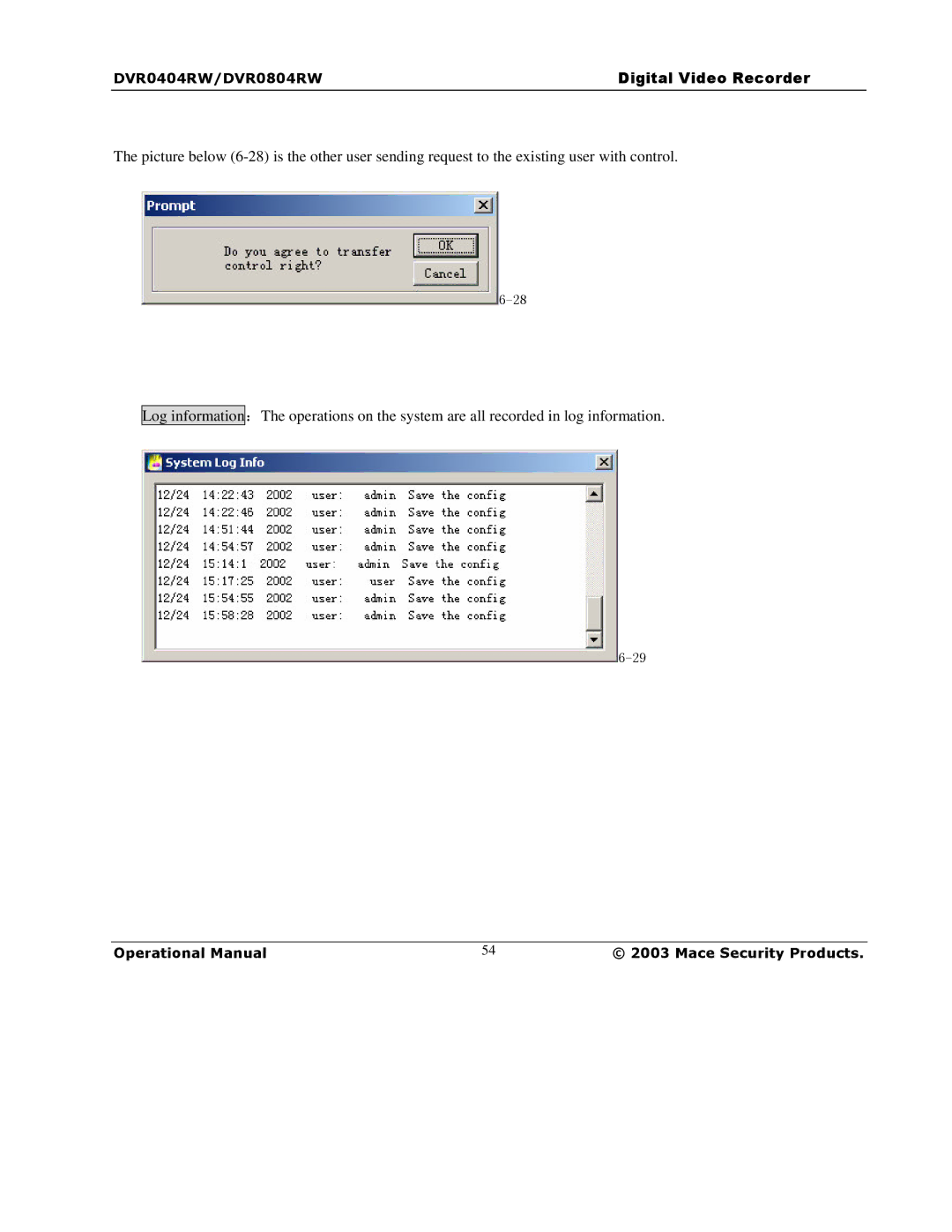 Mace DVR1604RW, DVR0404RW, DVR0804RW manual 