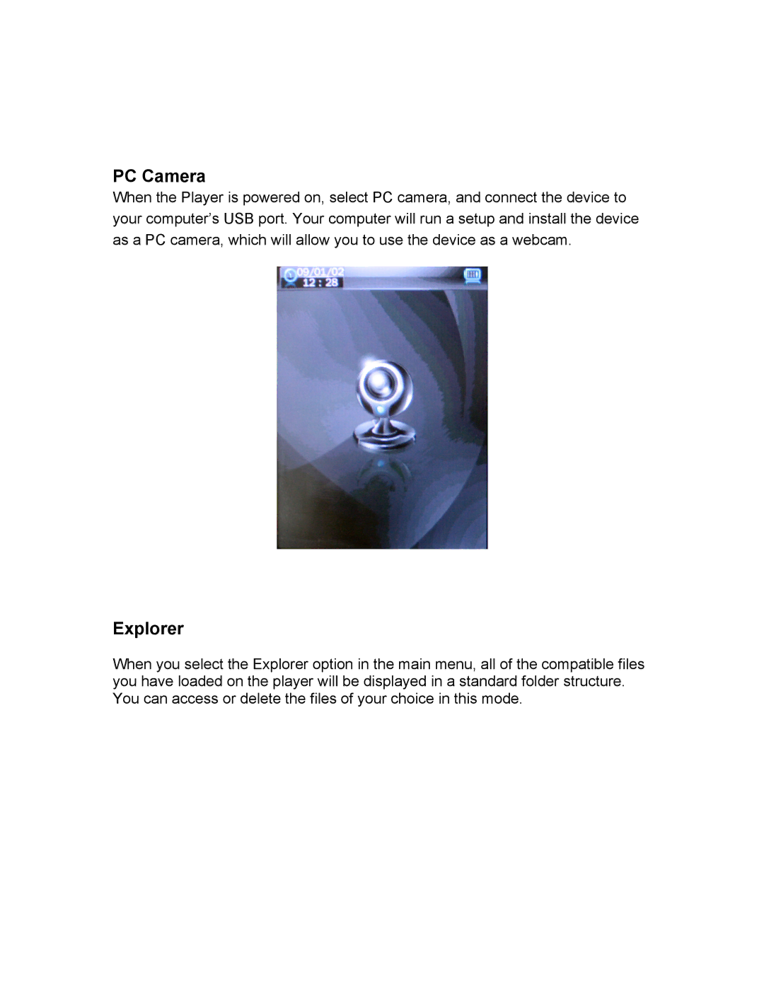 Mach Speed Technologies T2810C instruction manual PC Camera, Explorer 