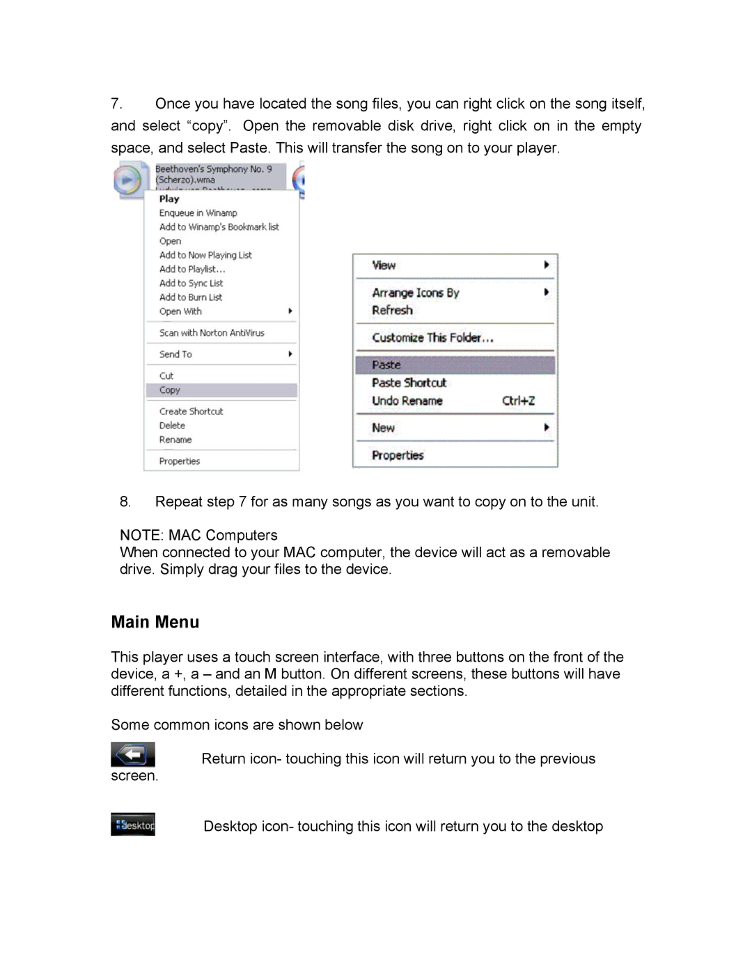 Mach Speed Technologies T4 instruction manual Main Menu 