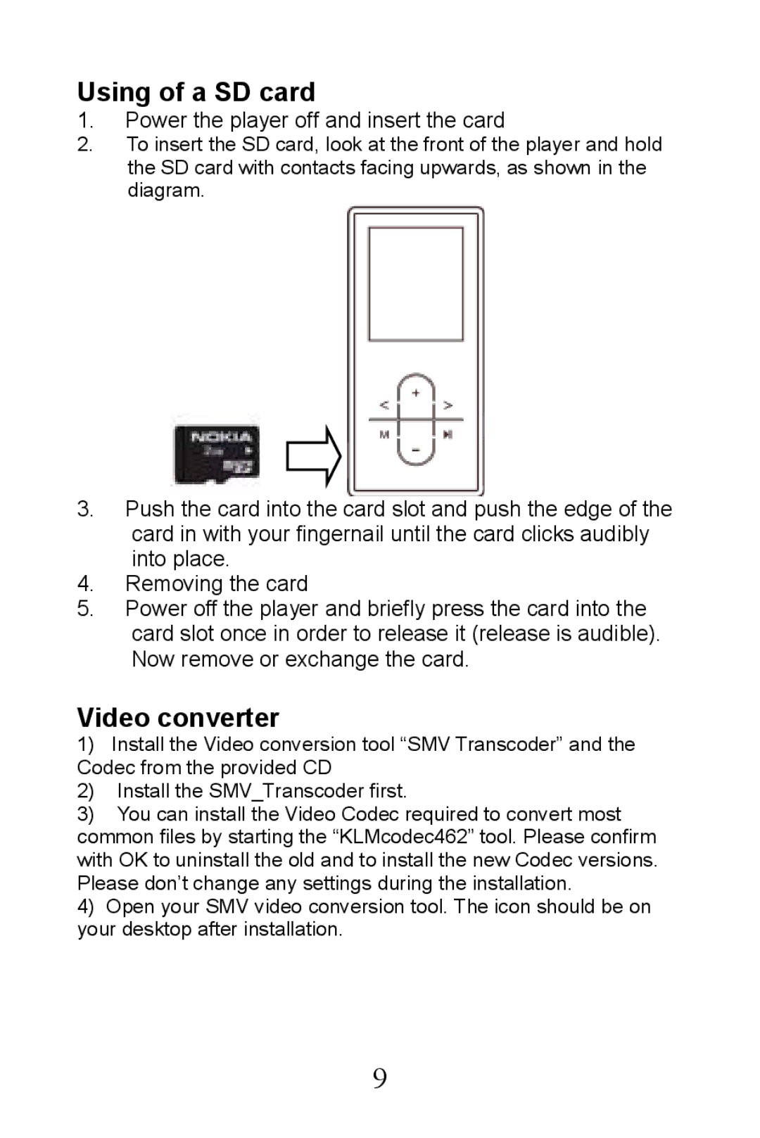 Mach Speed Technologies TRIO-V818 manual Using of a SD card, Video converter 