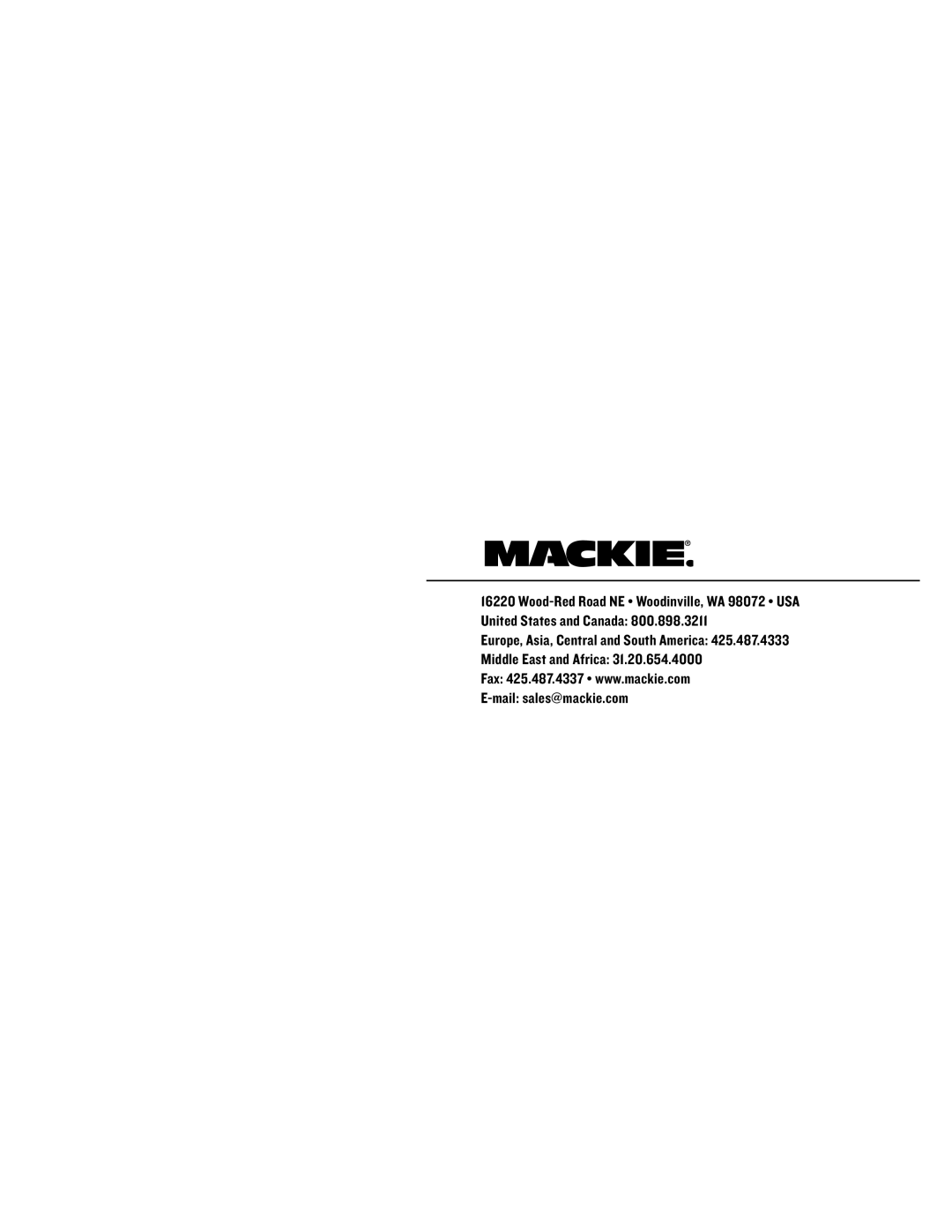 Mackie 800R owner manual 