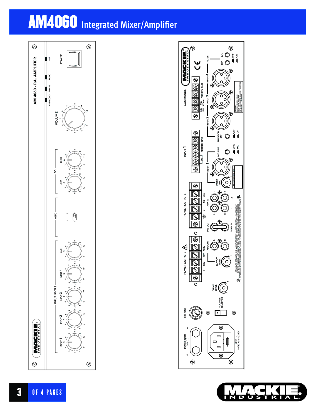 Mackie AM4060 warranty E S 