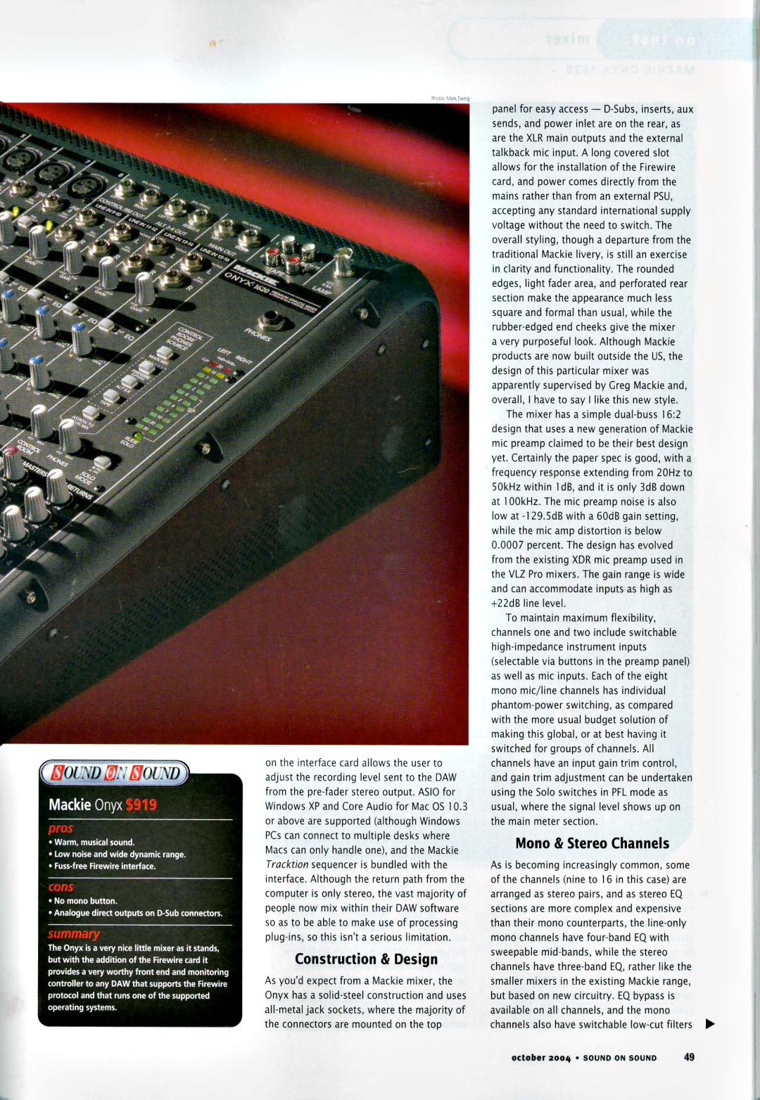 Mackie Analogue Mixer manual 