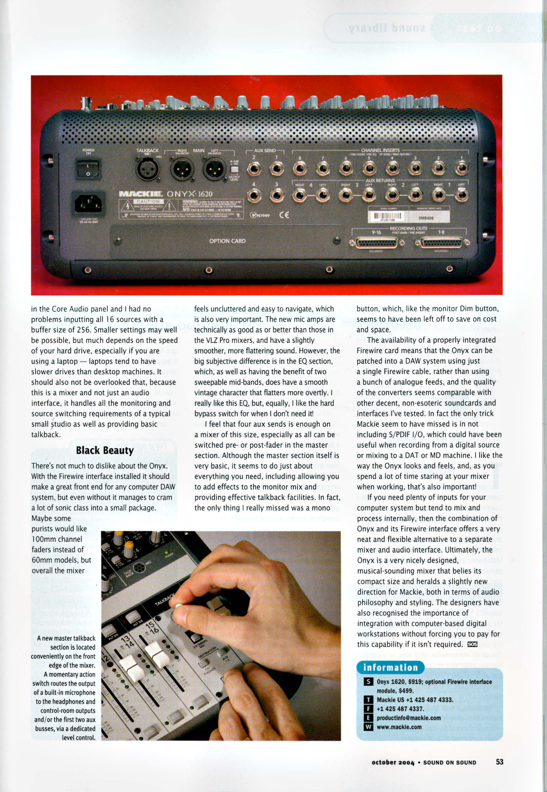 Mackie Analogue Mixer manual 