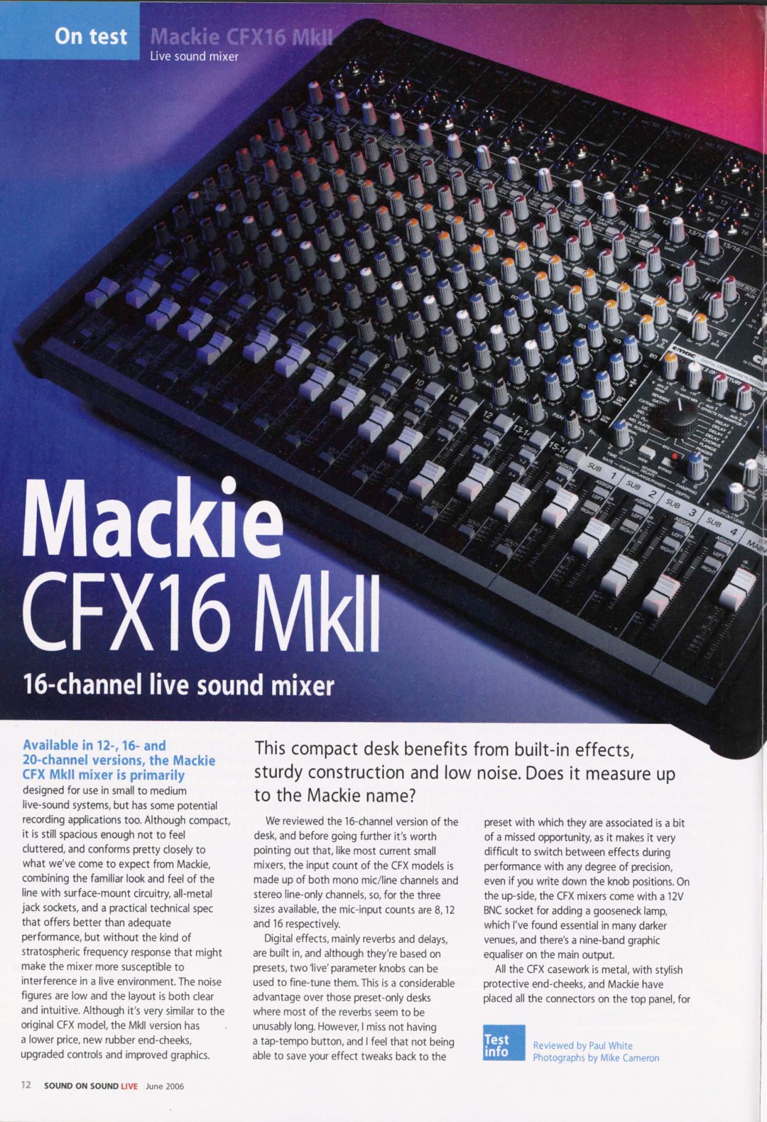 Mackie CFX16 MkII manual 